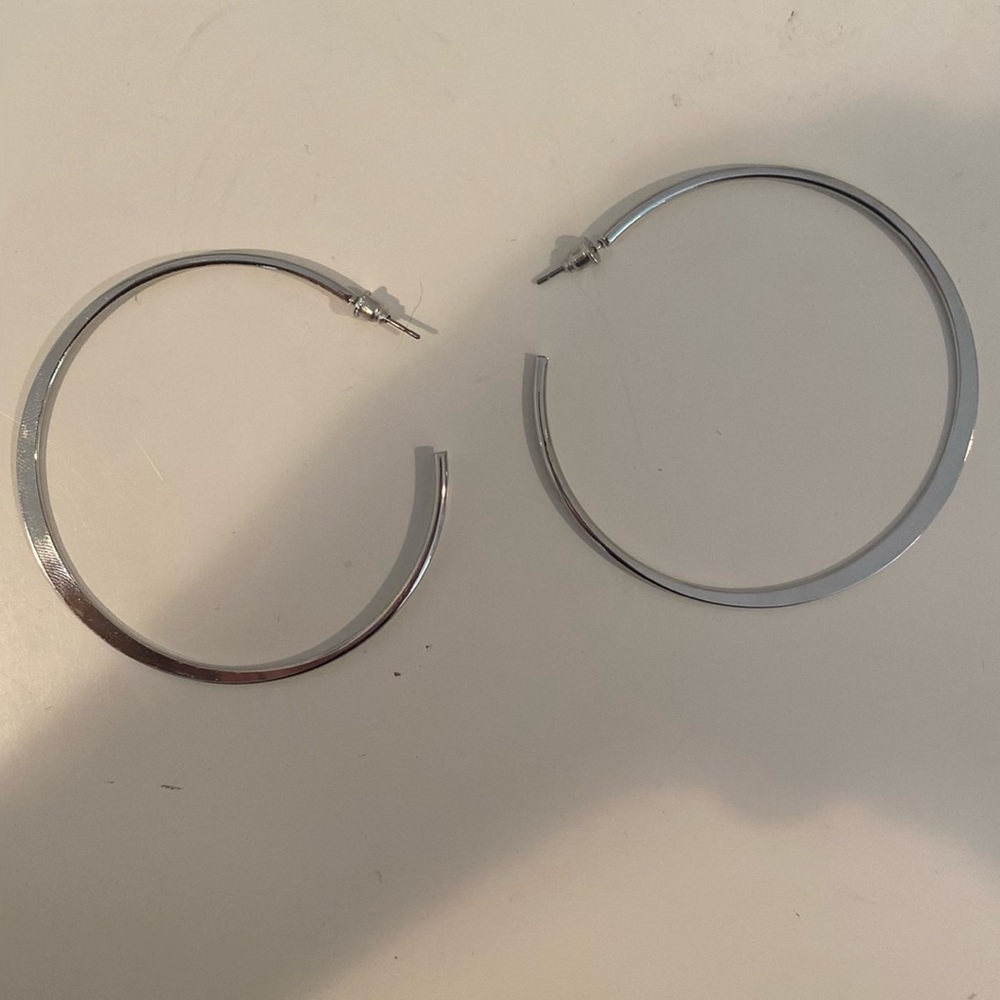 Silver hoop earrings